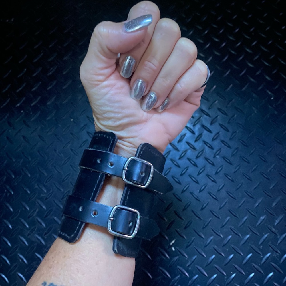 Black Leather Bracelet Wallet